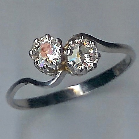 Eye-Catching 2-Stone Rose-Cut Diamond Twist Ring